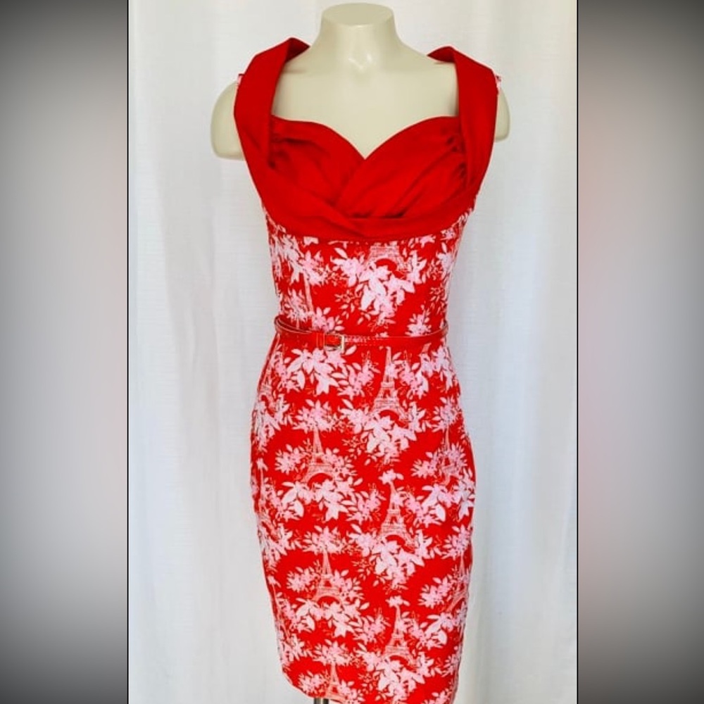 Lindy Bop Red Pinup Wiggle Dress